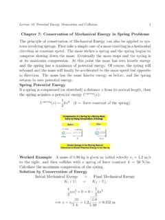 Chapter 7: Conservation of Mechanical Energy in Spring Problems